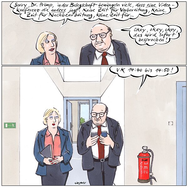 Chef und Angestellte Gespraech im Betrieb