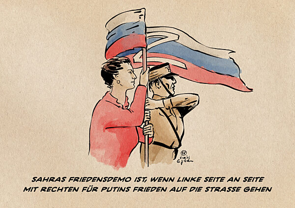 Wagenknechts Demo fuer Putins Frieden