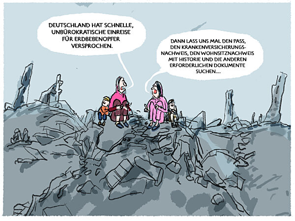 Deutsche Einreiseverfahren fuer Erdbebenopfer