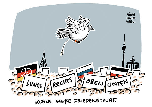 Zum Jahrestag des Ukraine-Krieges marschiert neue Querfront