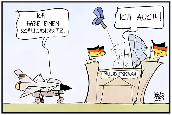 Bundestag mit Schleudersitzen