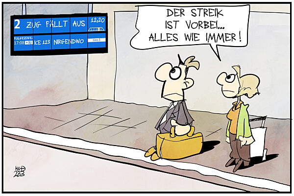 Der Bahnbetrieb laeuft nach dem Streik wieder normal