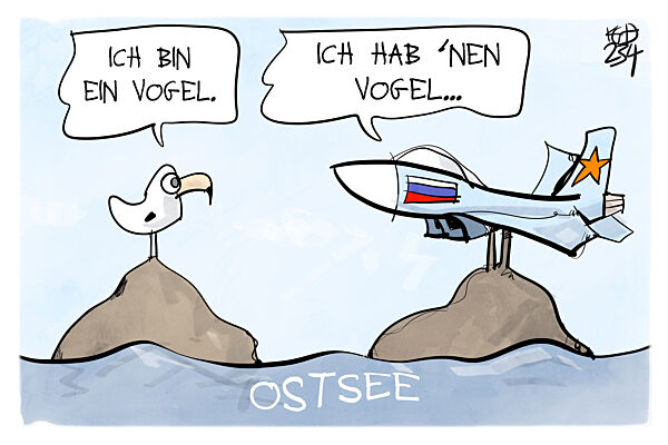 Russische Kampfflugzeuge ueber der Ostsee