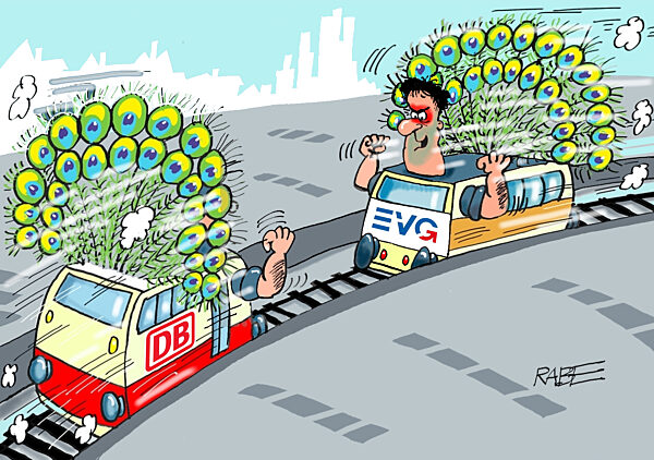 Balzzeit auf dem Schienenstrang