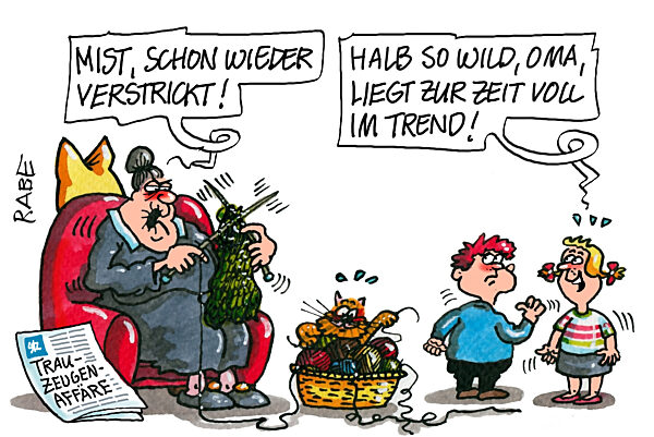 Oma hat sich verstrickt