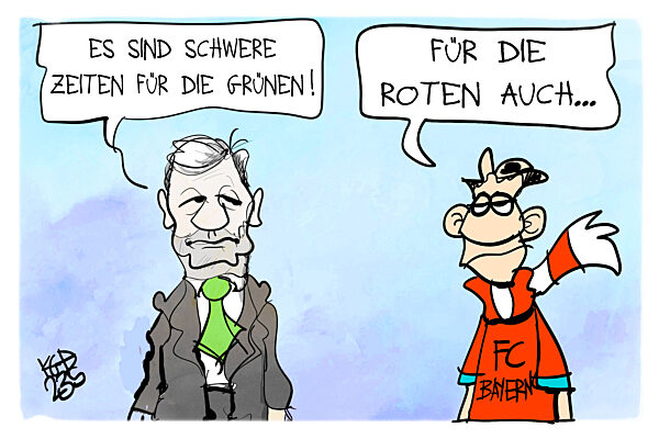 Schwere Zeiten fuer Gruene und Rote