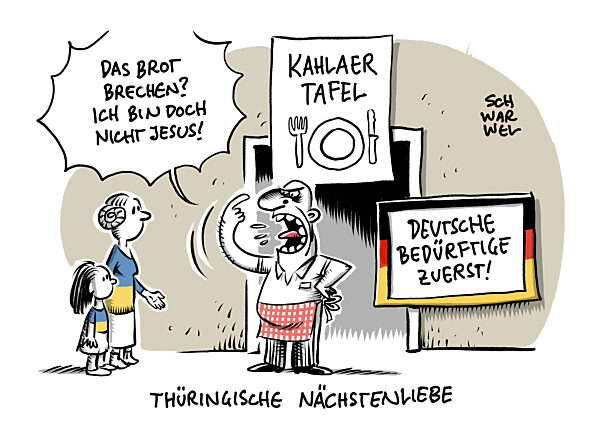 Knappe Lebensmittel bei Kahlaer Tafel ? Deutsche Kunden zuerst