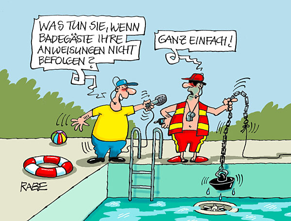 Badegaeste auf dem Trockenen