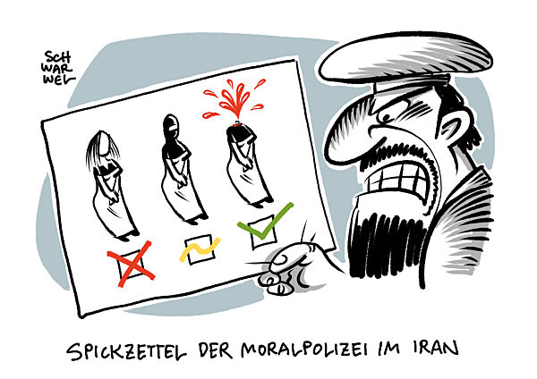 Kopftuchpflicht fuer Frauen im Iran : Moralpolizei wieder im Einsatz