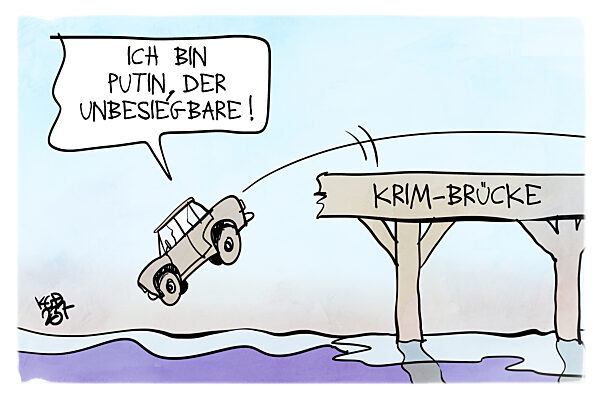 Die Krim-Bruecke wird beschaedigt