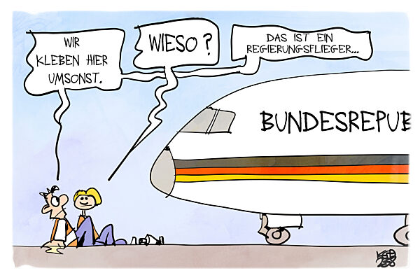 Der Regierugsflieger bleibt mit einer Panne liegen