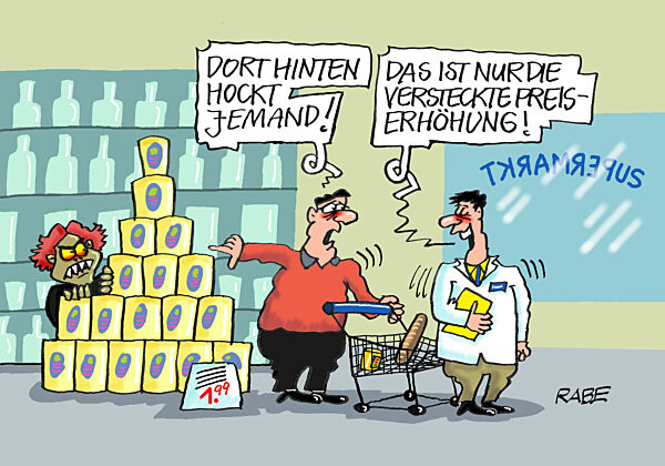 Preissteigerung beim Einkauf im Supermarkt