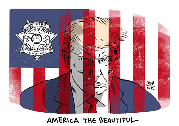 Historisches Polizeifoto : 20 Minuten Knast fuer 45. Ex-Praesidenten Trump