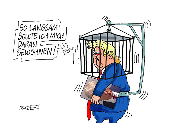 Trump hinter Gittern