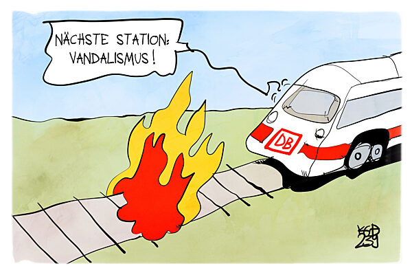Brandanschlaege bei der Bahn