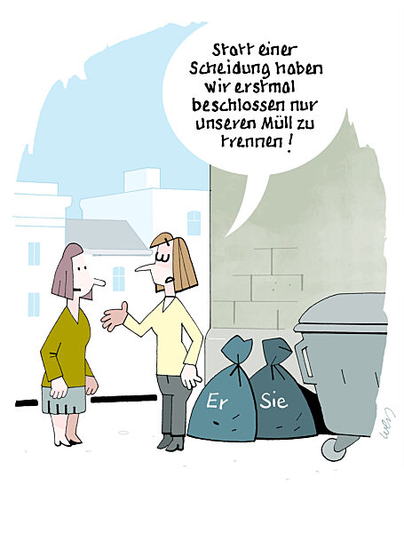 Muelltrennung auf Probe