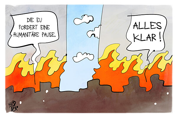 Die EU fordert eine humanitaere Pause im Gazastreifen