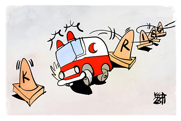 Rettungswagen im Kriegsgebiet