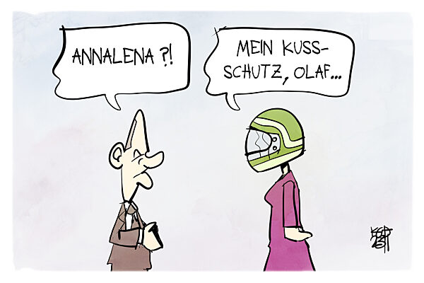Baerbock schuetzt sich vor weiteren Kuessen