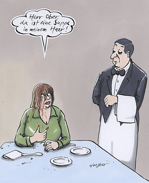 Gastwirtschaft - Suppe im Haar