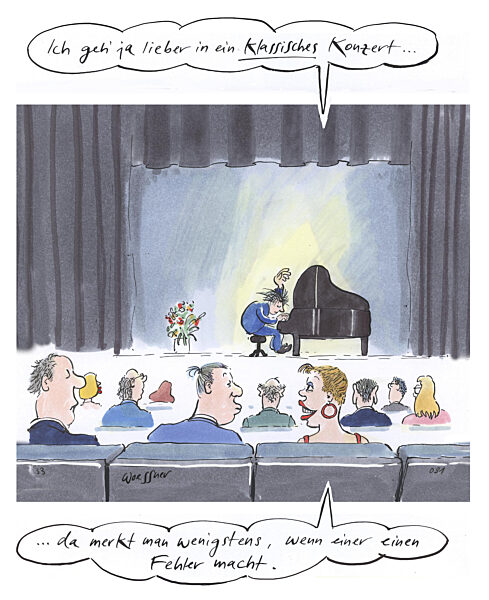 Konzertbesucher laestern ueber Musiker