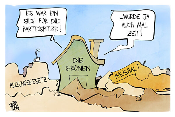 Erfolg fuer die Parteispitze der Gruenen