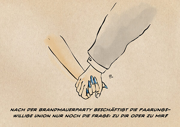 Brandmauer-Engtanz-Party