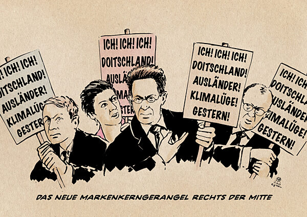 Markenkerngerangel rechts der Mitte