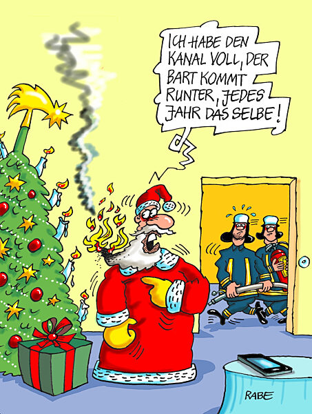 Weihnachtsmann in Flammen