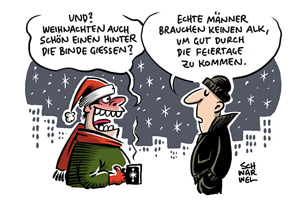 Weihnachten und Neujahr - Zeit mit erhoehtem Alkoholkonsum