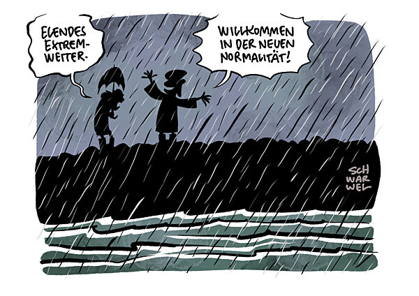 Klimawandel Hauptgrund fuer Starkregen und Ueberflutungen : Extremwetter