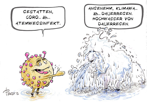 Corona und Dauerregen in den Medien