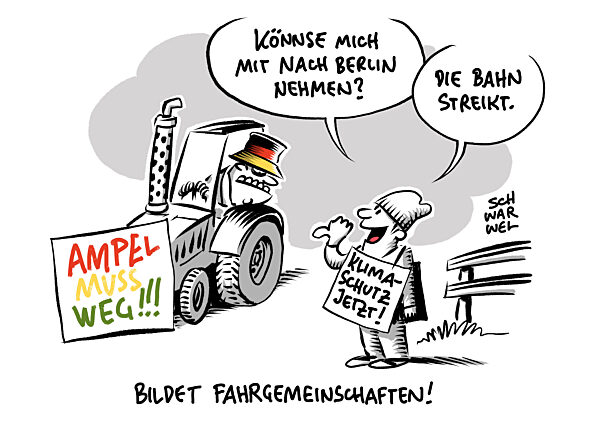 Bauernproteste und Bahnstreik