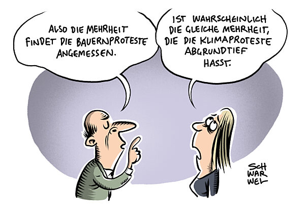 ZDF-Politbarometer : Mehrheit findet Bauernproteste angemessen