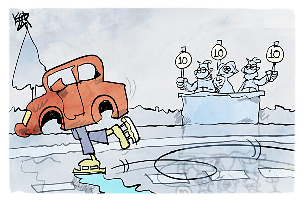 Herausforderung fuer die Autofahrer