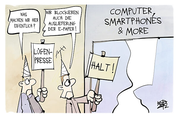 Querdenker blockieren die Zeitungsauslieferungen