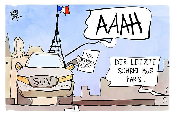 Drastische Erhoehung der Parkgebuehren fuer SUV in Paris