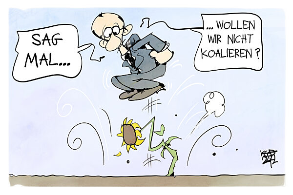 Merz will sich eine Koalition mit den Gruenen offen halten