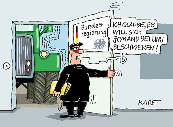 Bauernproteste vor der Tuer