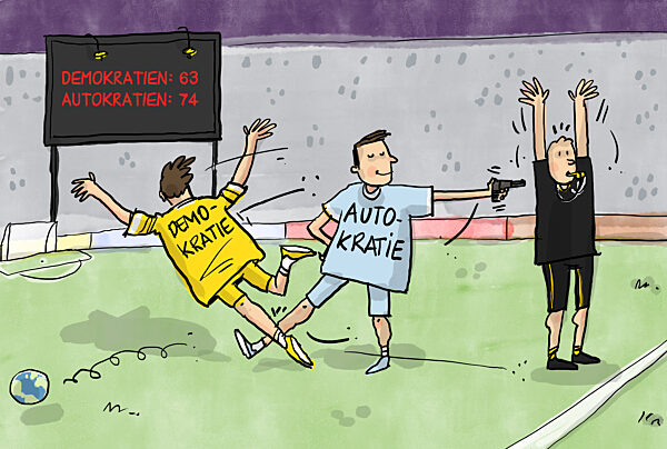 Weltweit mehr Autokratien als Demokratien