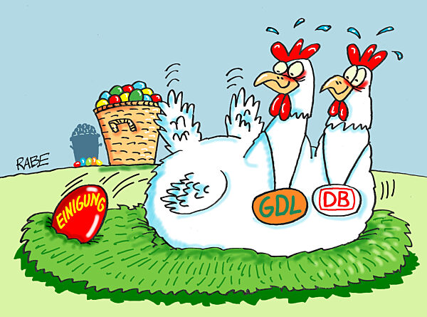 Bahn und Lokfuehrer brueten aus