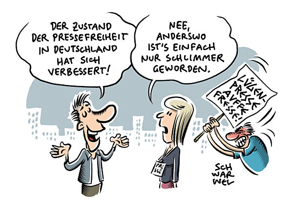 Zustand der Pressefreiheit : Weltweit schlechter als in Deutschland besser