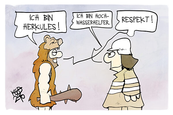Respekt fuer die Hochwasserhelfer
