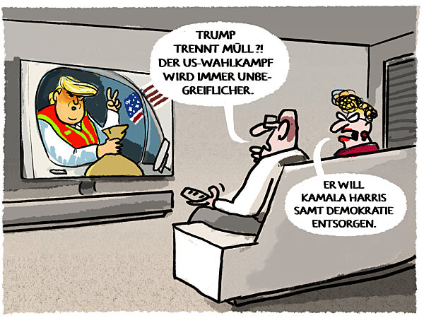 Trump im Muellwagen