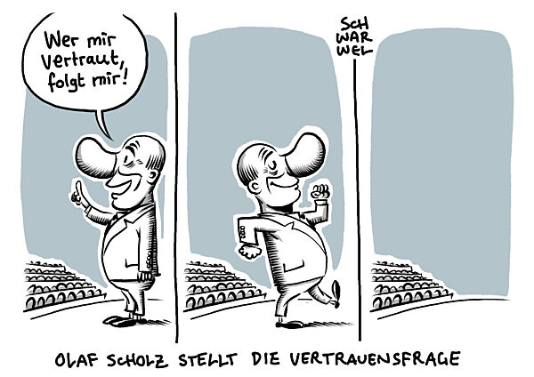 Olaf Scholz stellt die Vertrauensfrage beim Bundestag