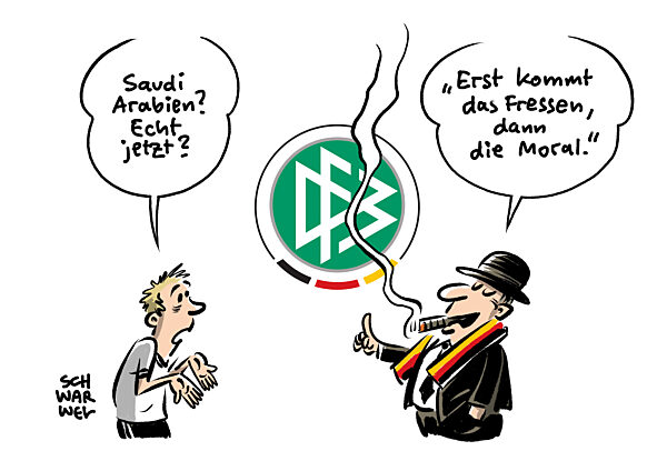 WM-Vergabe an Saudi Arabien : Moneten sind fuer DFB wichtiger als die Moral