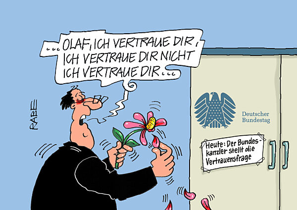 Vertrauensfrage durch die Blume