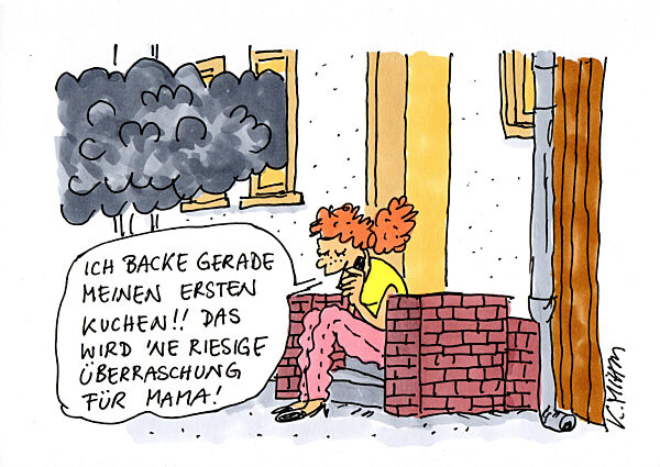 Cartoon Kuchen backen - Serie Jugend