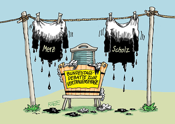 Dreckwaesche von Scholz und Merz