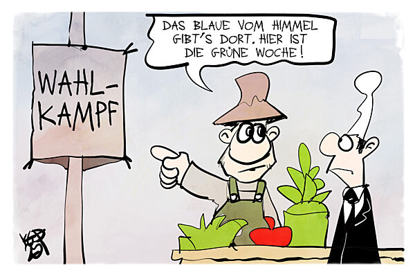 Gruene Woche und Blaues vom Himmel